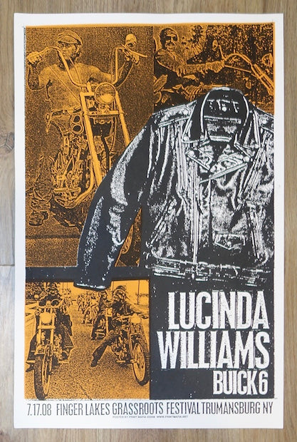 2008 Lucinda Williams - Trumansburg Silkscreen Concert Poster by Print Mafia