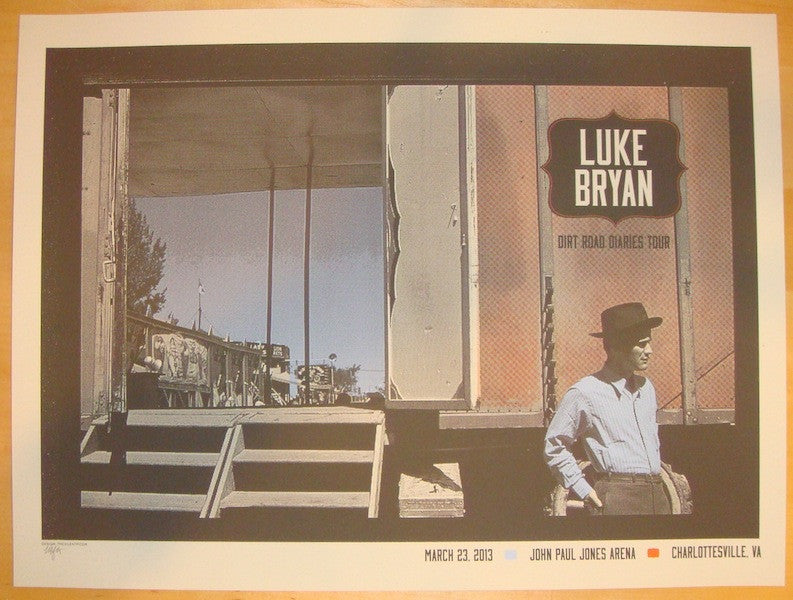 2013 Luke Bryan - Charlottesville Concert Poster by Pfahlert