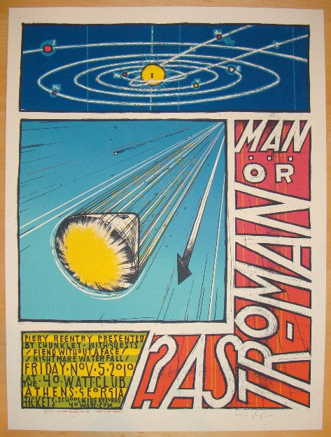 2010 Man or Astro-man? - Athens Silkscreen Concert Poster by Jay Ryan