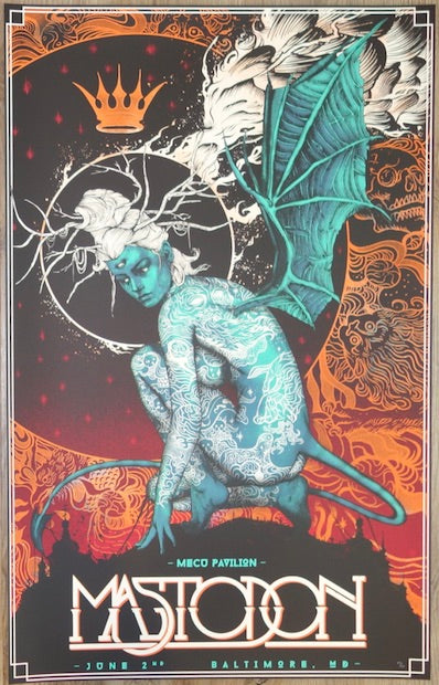 2019 Mastodon - Baltimore Silkscreen Concert Poster by Nikita Kaun