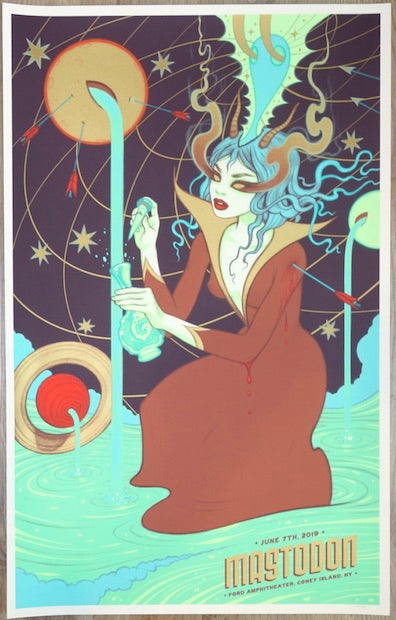 2019 Mastodon - Brooklyn Silkscreen Concert Poster by Tara McPherson