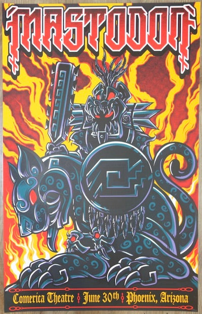 2019 Mastodon - Phoenix Silkscreen Concert Poster by Jesse Hernandez