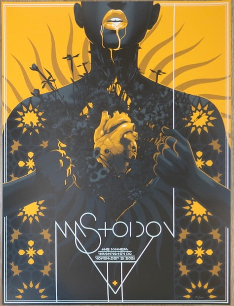 2021 Mastodon - Washington DC Silkscreen Concert Poster by Matt Taylor