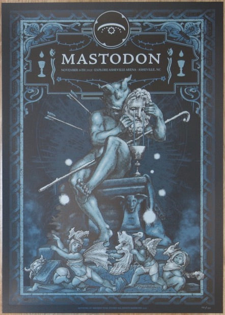 2021 Mastodon - Asheville Silkscreen Concert Poster by Kelvin Doran