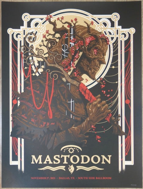 2021 Mastodon - Dallas Silkscreen Concert Poster by Scott Buoncristiano