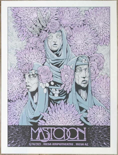2021 Mastodon - Mesa Silkscreen Concert Poster by Brian Mercer