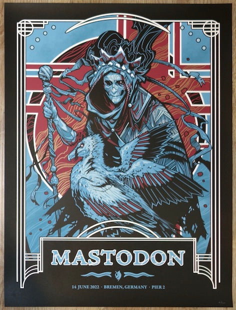 2022 Mastodon - Bremen Silkscreen Concert Poster by Scott Buoncristiano