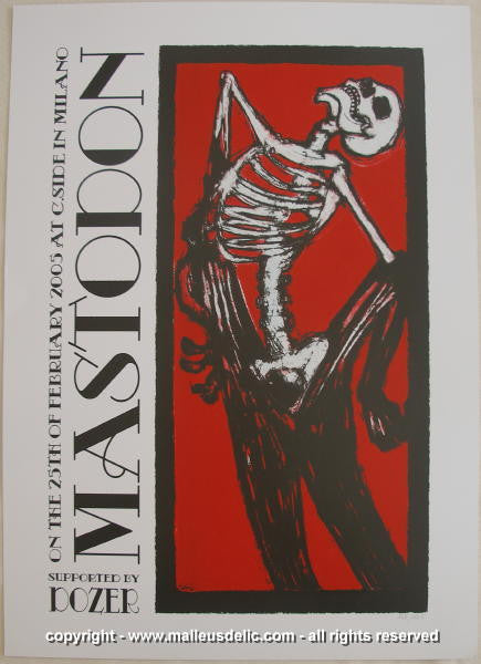 2005 Mastodon w/ Dozer Silkscreen Concert Poster by Malleus