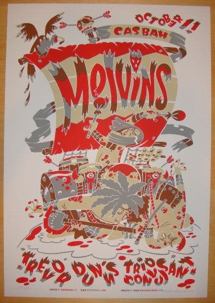 2004 The Melvins - San Diego Silkscreen Concert Poster by Guy Burwell
