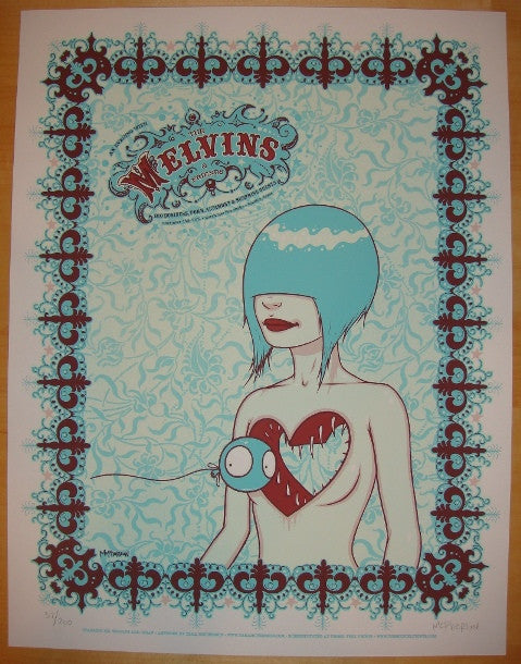 2006 The Melvins - Silkscreen Concert Poster by Tara McPherson