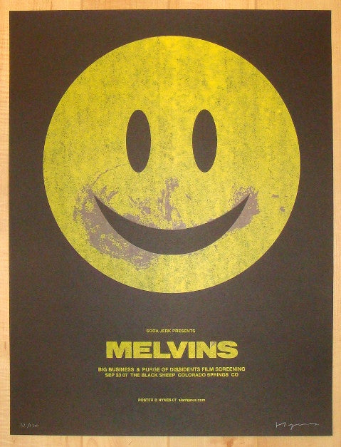 2007 The Melvins - Colorado Springs Silkscreen Concert Poster by Alan Hynes