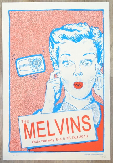 2018 The Melvins - Oslo Silkscreen Concert Poster by Fugscreens