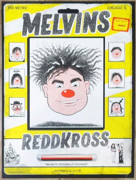 2019 The Melvins - Chicago Silkscreen Concert Poster by Zombie Yeti