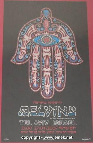 2007 Melvins - Israel Silkscreen Concert Poster by Emek