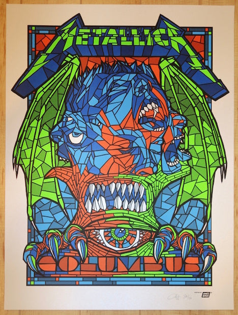 2017 Metallica - Columbus Pearl Variant Silkscreen Concert Poster by Ames