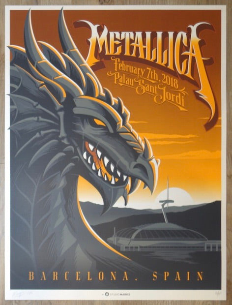 2018 Metallica - Barcelona AE Silkscreen Concert Poster by Mark5