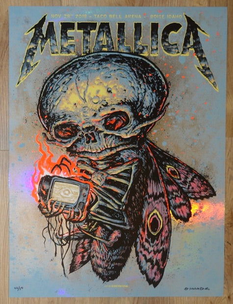 2018 Metallica - Boise Foil Variant Silkscreen Concert Poster by Munk One