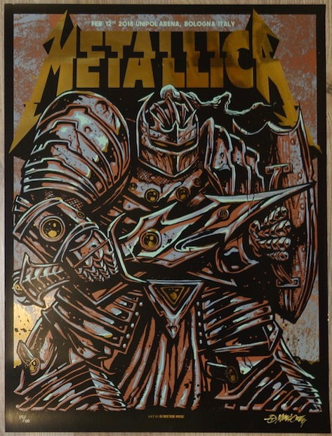 2018 Metallica - Bologna I Gold Foil Variant Concert Poster by Munk One