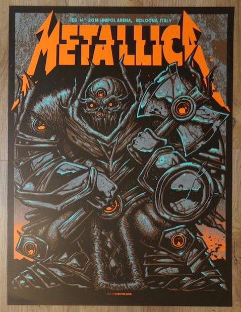 2018 Metallica - Bologna II Silkscreen Concert Poster by Munk One
