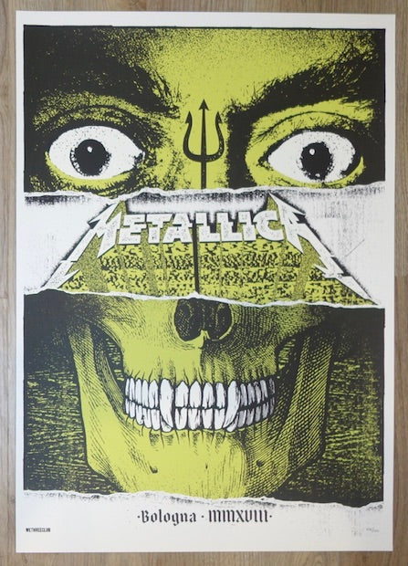 2018 Metallica - Bologna Silkscreen Concert Poster by We Three Club