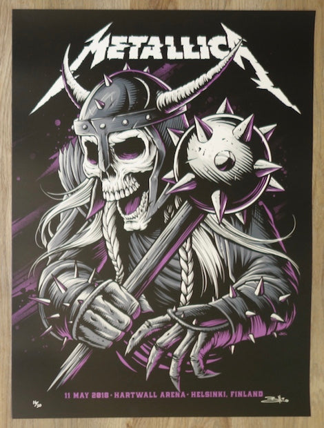 2018 Metallica - Helsinki II AE Silkscreen Concert Poster by Brandon Heart