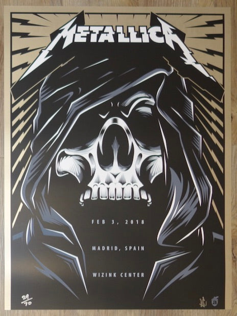 2018 Metallica - Madrid I AE Silkscreen Concert Poster by Acorn