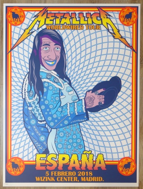 2018 Metallica - Madrid II Silkscreen Concert Poster by Gomez