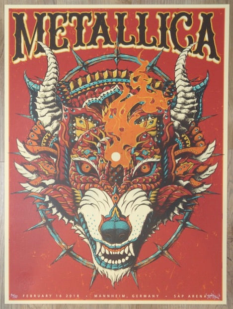 2018 Metallica - Mannheim AE Silkscreen Concert Poster by Bioworkz