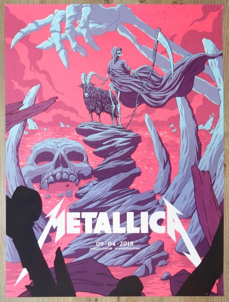 2018 Metallica - Minneapolis VIP Silkscreen Concert Poster by Florey