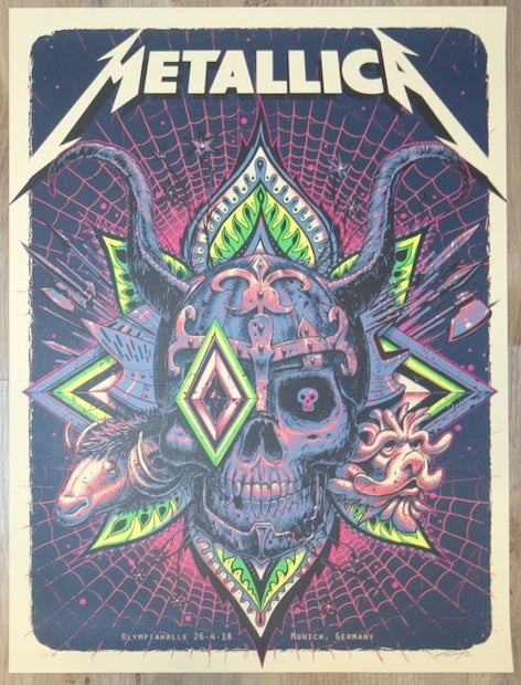 2018 Metallica - Munich AE Silkscreen Concert Poster by Jeff Soto
