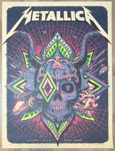 2018 Metallica - Munich AE Silkscreen Concert Poster by Jeff Soto