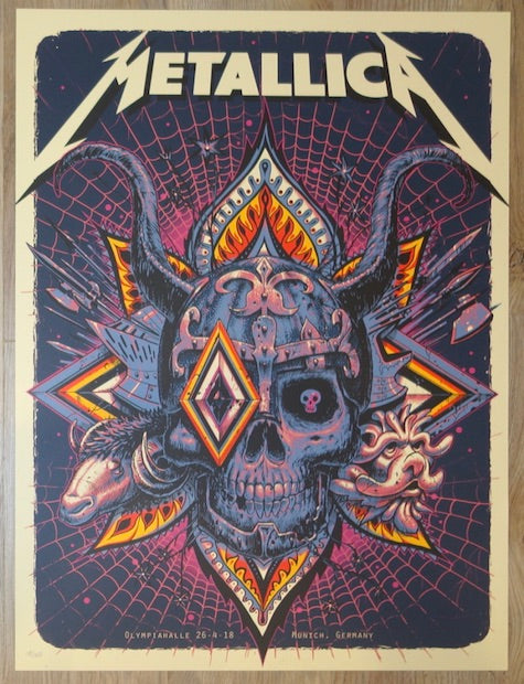 2018 Metallica - Munich Silkscreen Concert Poster by Jeff Soto