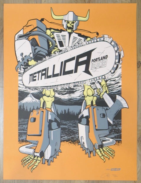 2018 Metallica - Portland Orange Variant Concert Poster by Ames