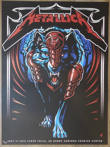 2018 Metallica - Sioux Falls Silkscreen Concert Poster by Acorn