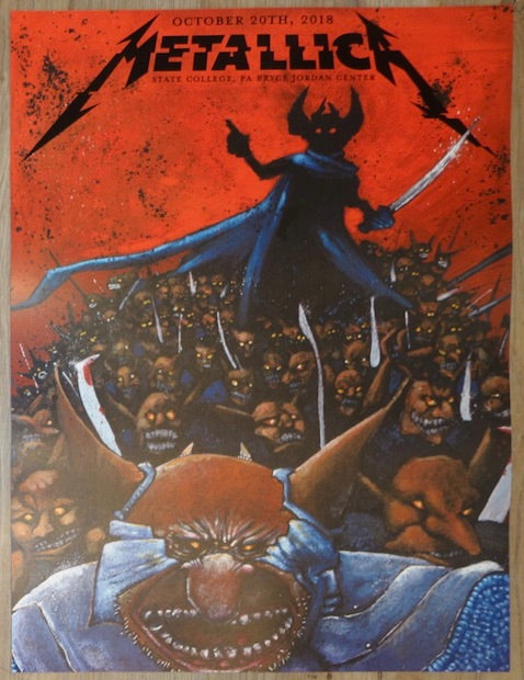 2018 Metallica - State College Silkscreen Concert Poster by Joey Feldman