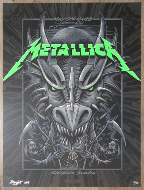 2018 Metallica - Stockholm I AE Silkscreen Concert Poster by Mark5