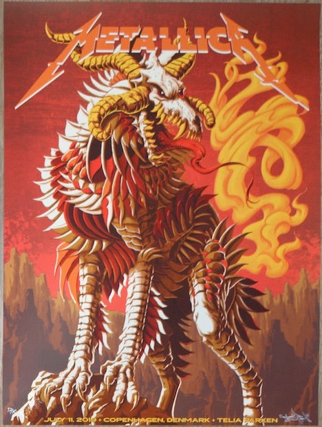 2019 Metallica - Copenhagen Silkscreen Concert Poster by Bioworkz