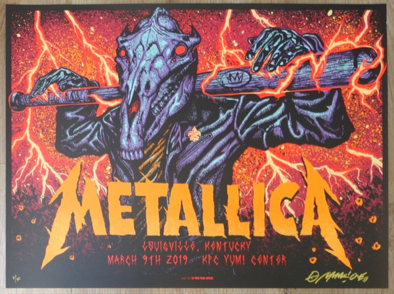 2019 Metallica - Louisville Orange Variant Concert Poster by Munk One