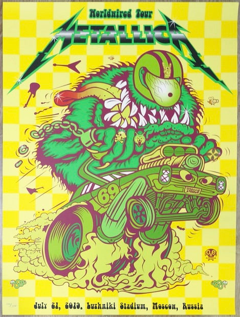 2019 Metallica - Moscow Silkscreen Concert Poster by Gomez Bueno