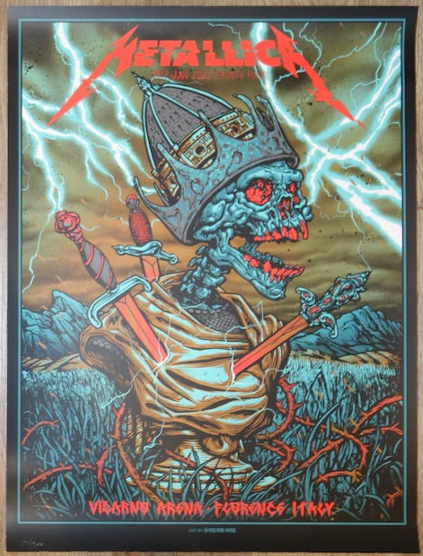 2022 Metallica - Florence Silkscreen Concert Poster by Munk One