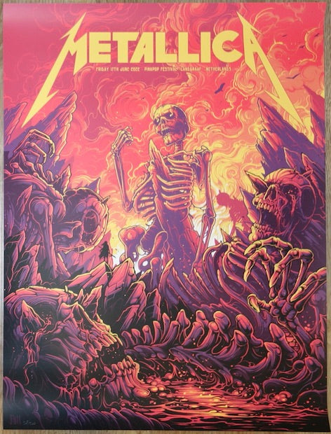 2022 Metallica - Landgraaf Silkscreen Concert Poster by Dan Mumford
