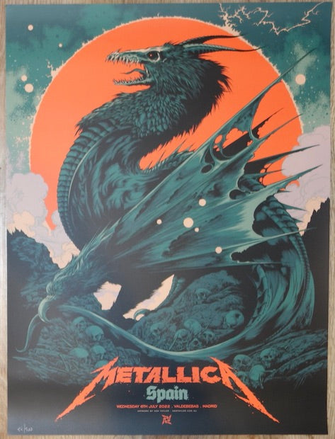 2022 Metallica - Madrid Silkscreen Concert Poster by Ken Taylor