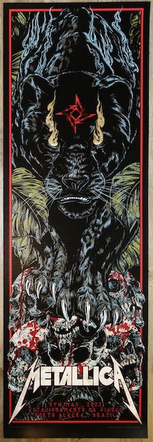 2022 Metallica - Porto Alegre Silkscreen Concert Poster by Rhys Cooper