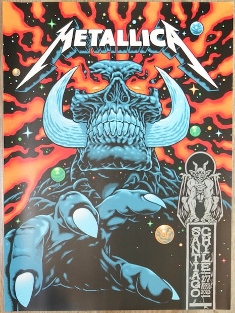 2022 Metallica - Santiago Silkscreen Concert Poster by Pitchgrim