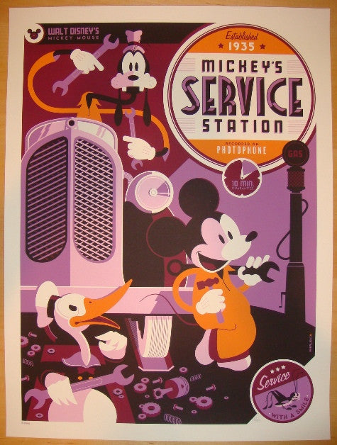 2011 "Mickey's Service Station" - Movie Poster by Tom Whalen