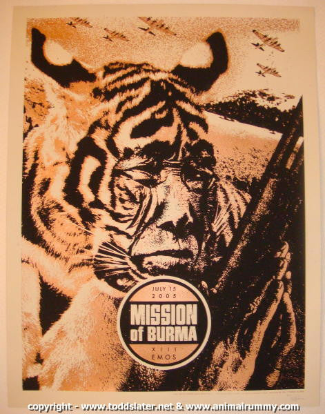 2005 Mission to Burma - Austin Silkscreen Concert Poster by Todd Slater & Rob Jones