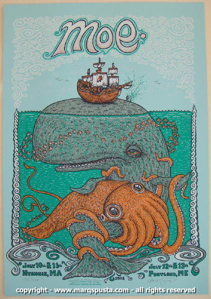2008 Moe. - Hyannis & Portland Silkscreen Concert Poster by Marq Spusta