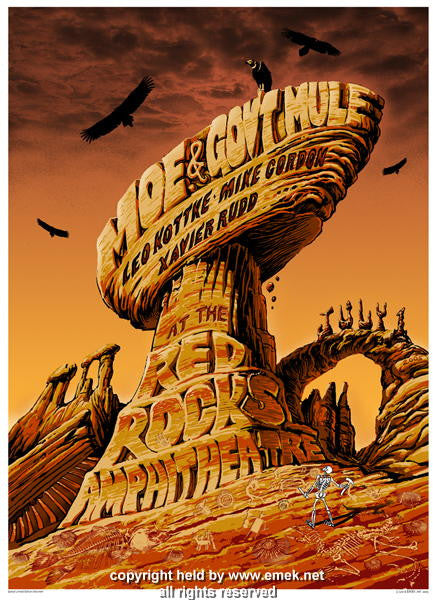 2005 Moe w/ Gov't Mule & Mike Gordon Silkscreen Concert Poster by Emek