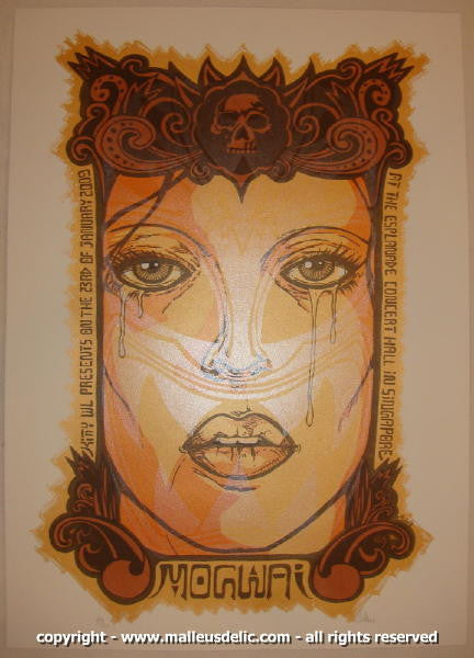 2009 Mogwai - Singapore Silkscreen Concert Poster by Malleus