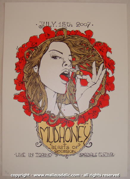 2007 Mudhoney - Torino Silkscreen Concert Poster by Malleus